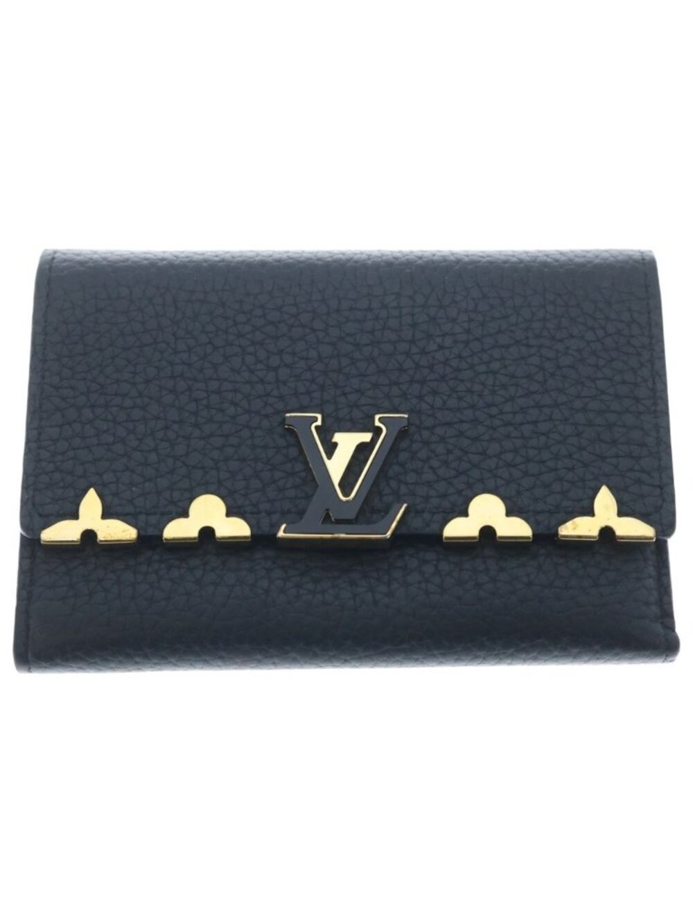 Louis Vuitton Portefeuille Capucines Compact Noir Leather Wallet